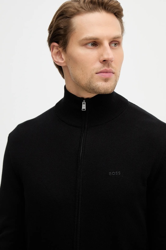 BOSS kardigan bawełniany Upalano-L czarny 50556345