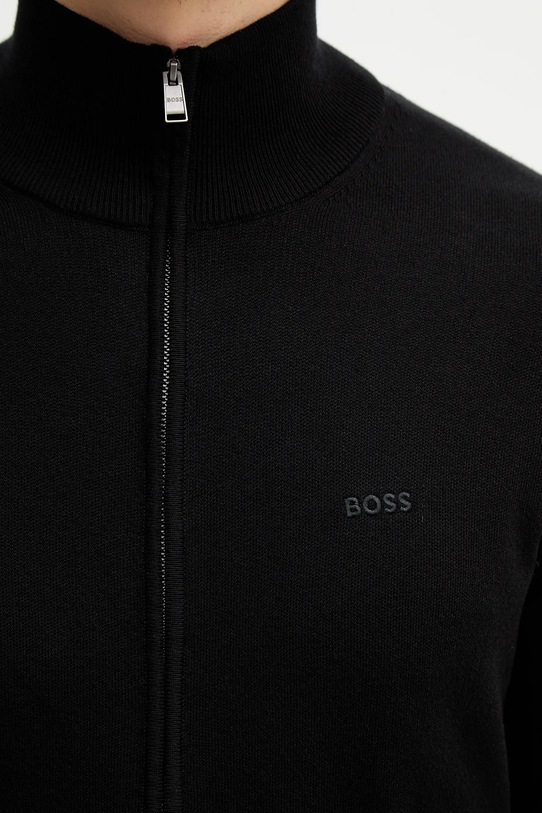 BOSS kardigan bawełniany Upalano-L 50556345 czarny