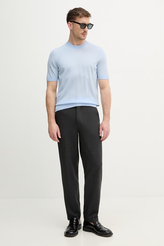 BOSS t-shirt wełniany H-Umauro 50560476 niebieski SS26