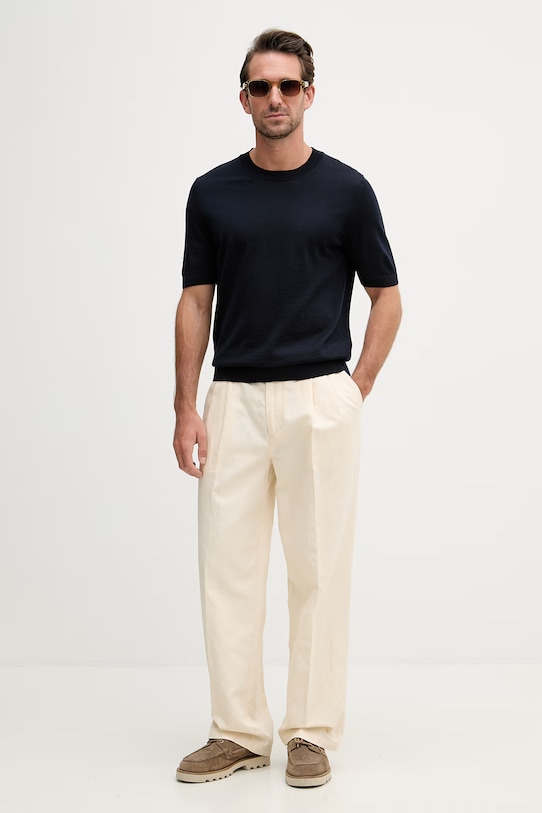 BOSS футболка чоловіча вовняна H-Umauro 50560476 темно-синій SS26