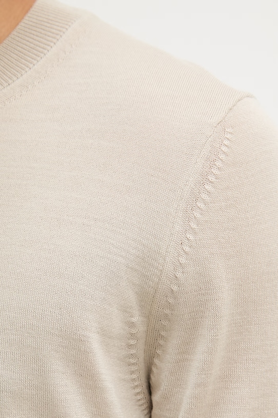 BOSS t-shirt męski wełniany H-Umauro 50560476 beżowy