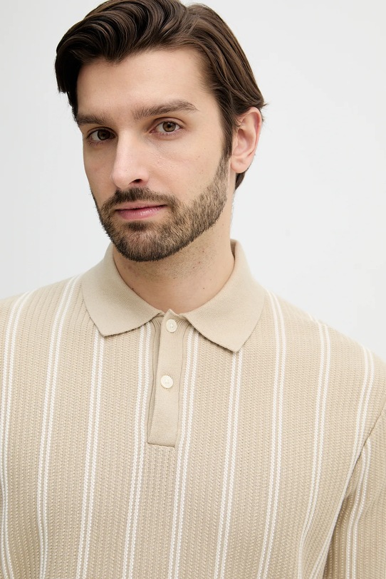 Tommy Hilfiger polo bawełniane beżowy MW0MW41949