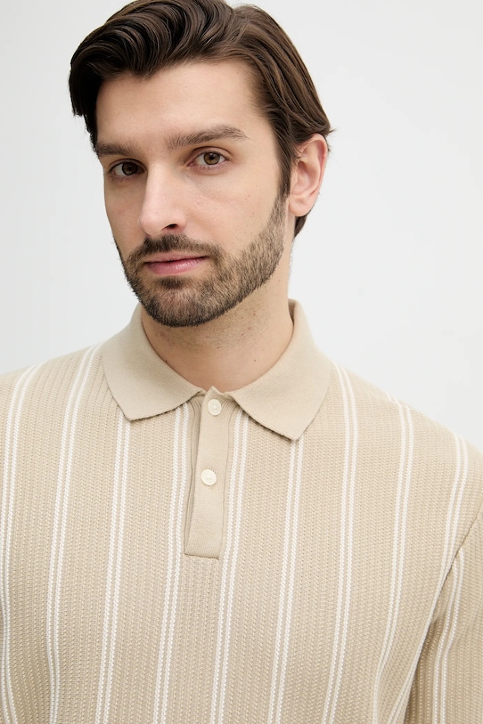 Tommy Hilfiger polo bawełniane beżowy MW0MW41949