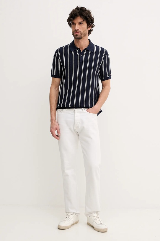 Tommy Hilfiger polo bawełniane MW0MW41949 granatowy SS26