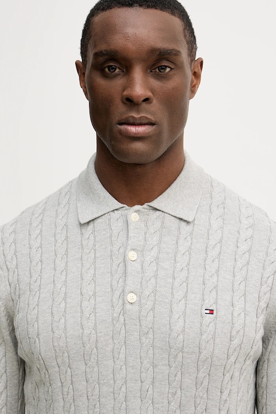 Tommy Hilfiger sweter bawełniany szary MW0MW41955