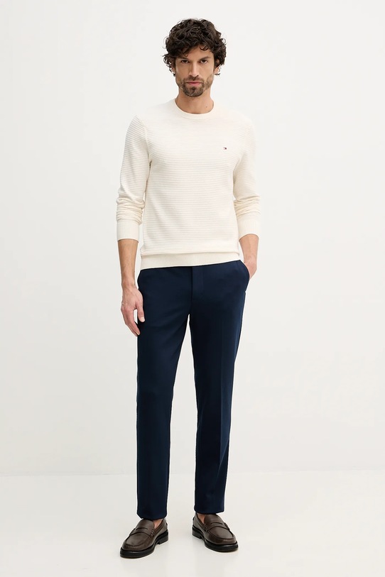 Tommy Hilfiger sweter bawełniany MW0MW41643 beżowy SS26