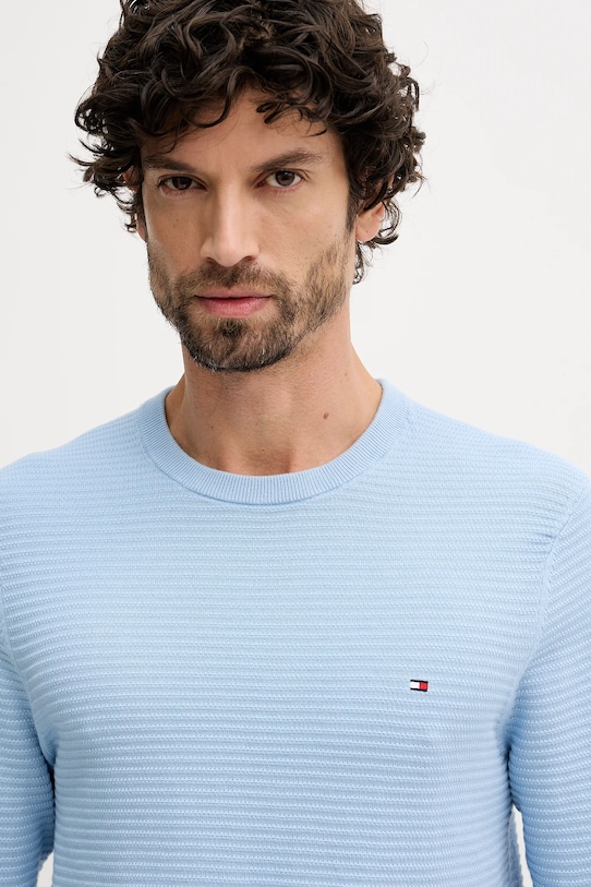 Tommy Hilfiger sweter bawełniany niebieski MW0MW41643