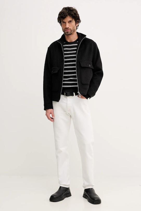 Tommy Hilfiger sweter bawełniany MW0MW41643 czarny SS26