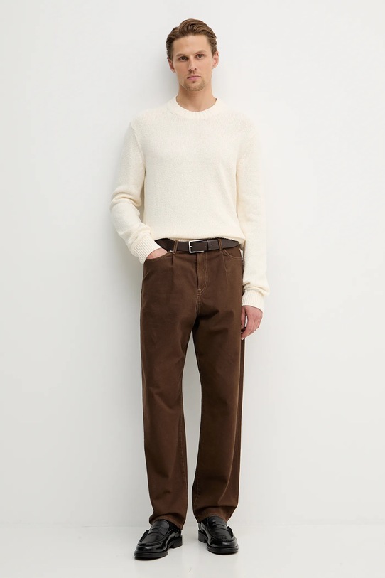 Tommy Hilfiger sweter bawełniany MW0MW41653 beżowy SS26