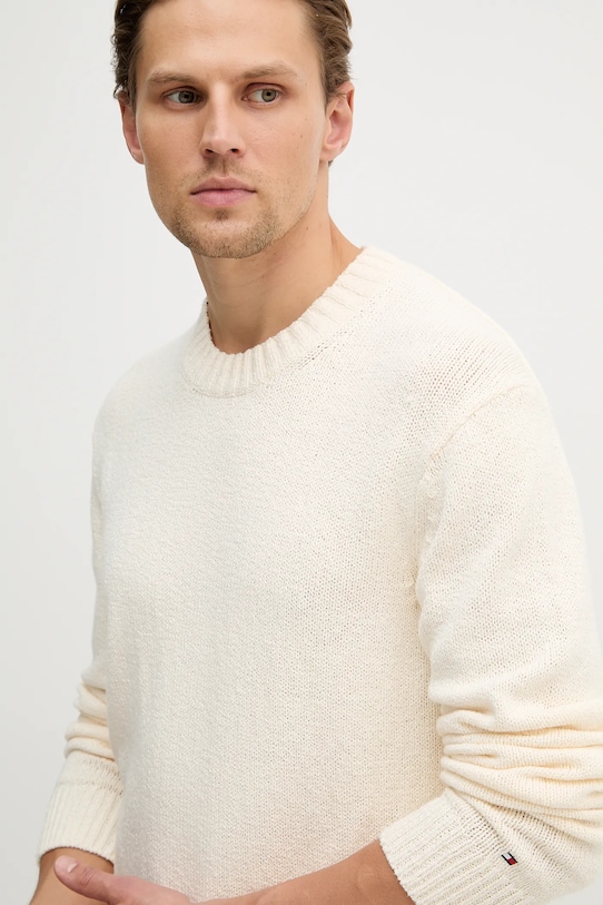 Tommy Hilfiger sweter bawełniany beżowy MW0MW41653