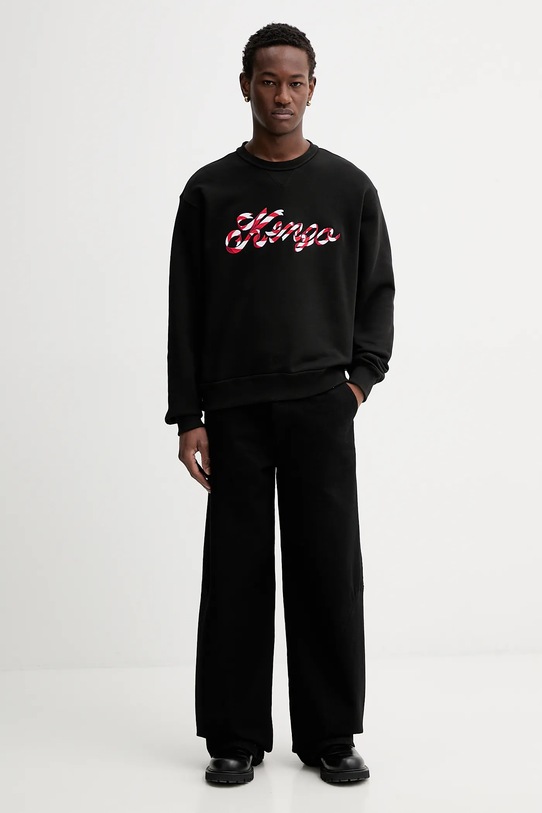 Kenzo bluza bawełniana FG55SW2024MJ czarny SS26