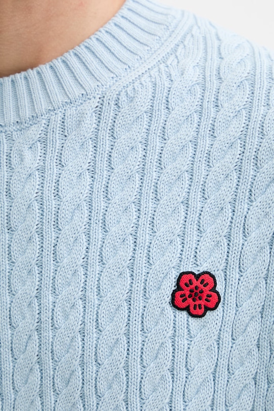 Kenzo sweter z dodatkiem wełny FG55PU7703LK niebieski