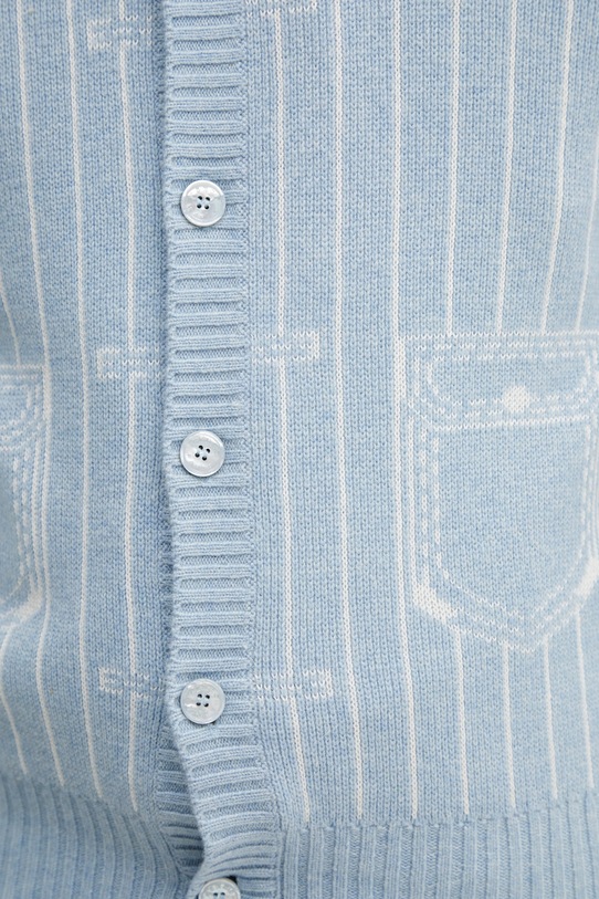 Kenzo kardigan z dodatkiem wełny FG55CA7683DH niebieski