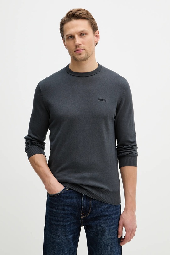 Pamučni pulover Guess KALIL pamuk siva M6RR17.Z4451