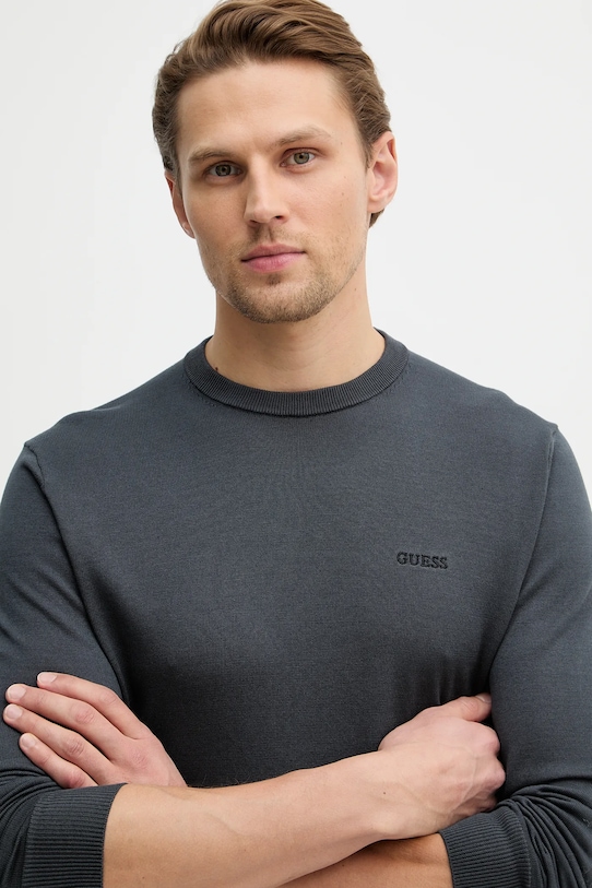 Pamučni pulover Guess KALIL siva M6RR17.Z4451