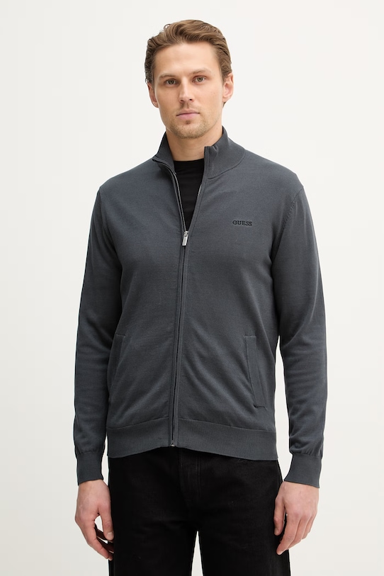 Guess kardigan bawełniany bawełna szary M6RR18.Z4451
