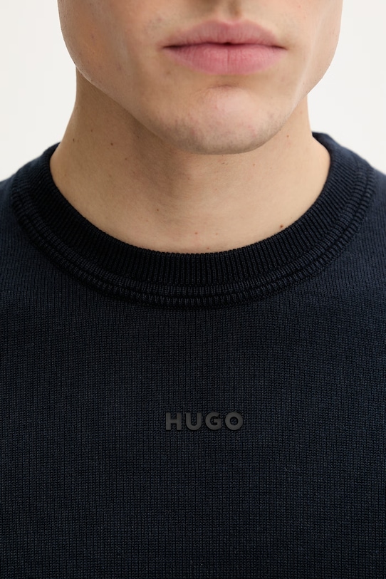 Pamučni pulover HUGO San Cassius-C2 50553588 mornarsko plava