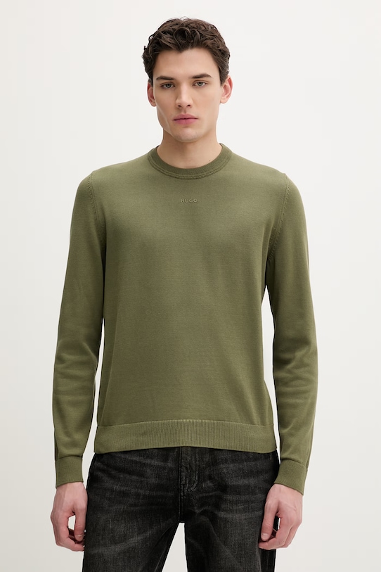 Pamučni pulover HUGO San Cassius-C2 pamuk zelena 50553588