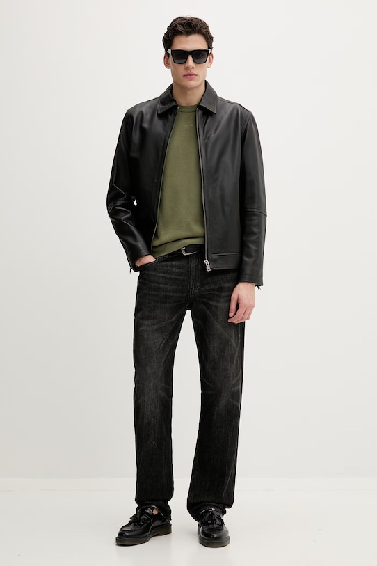 HUGO sweter bawełniany San Cassius-C2 bawełna zielony 50553588