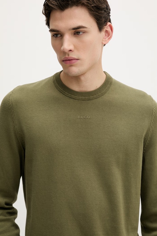 Pamučni pulover HUGO San Cassius-C2 zelena 50553588