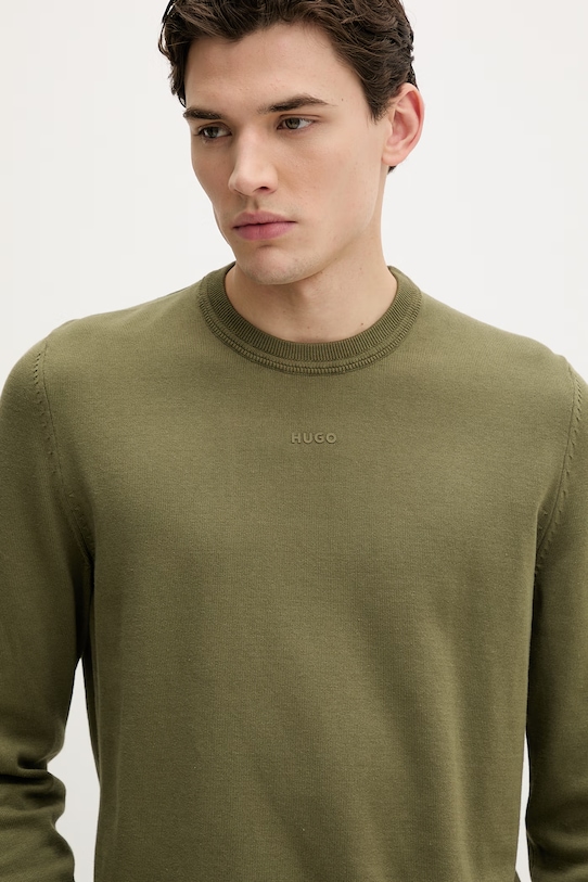 Pamučni pulover HUGO San Cassius-C2 zelena 50553588