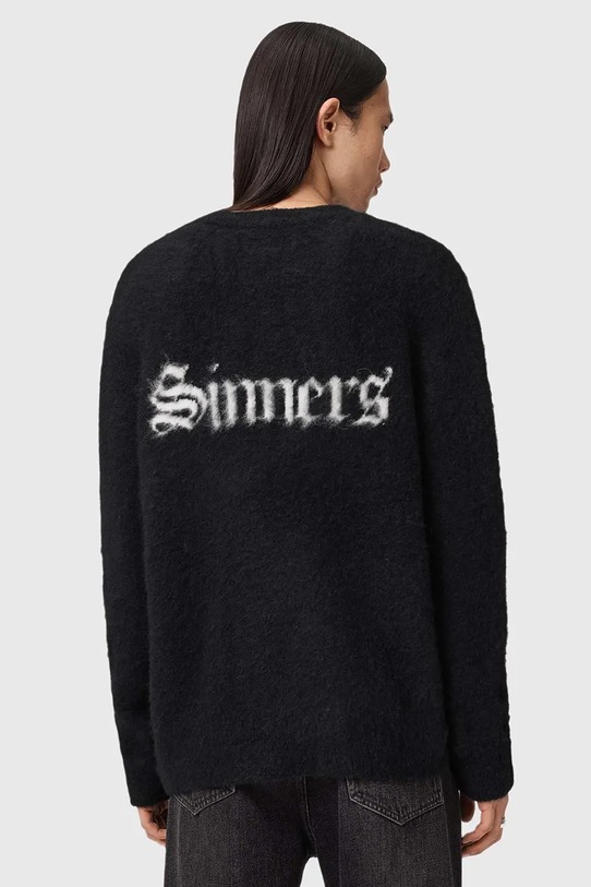AllSaints sweter z dodatkiem wełny M053KD czarny SS26