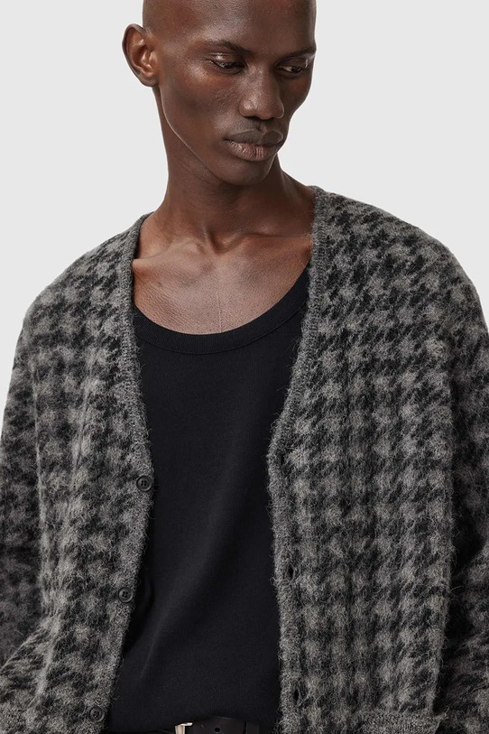 AllSaints kardigan z dodatkiem wełny szary M036KD