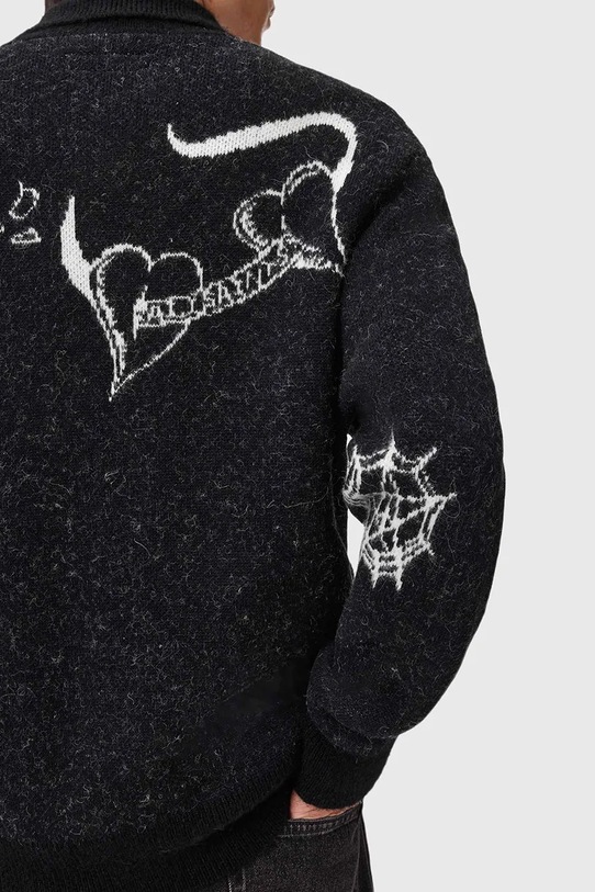 Odzież AllSaints kardigan z dodatkiem alpaki M056KD czarny
