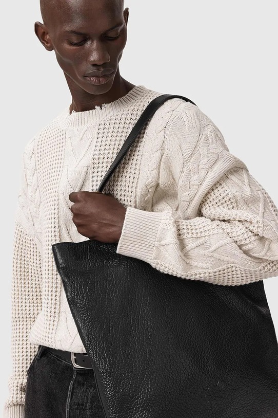 Πουλόβερ με προσθήκη μαλλιού AllSaints μπεζ M031KD