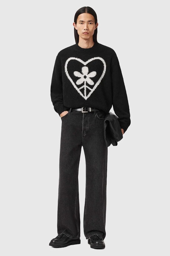 Odzież AllSaints sweter z dodatkiem wełny M042KD czarny