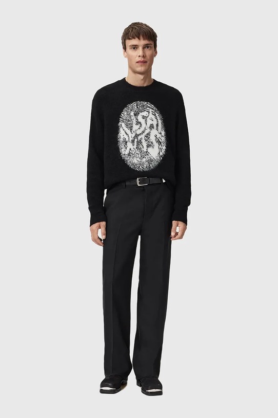 AllSaints sweter z dodatkiem alpaki czarny M026KE