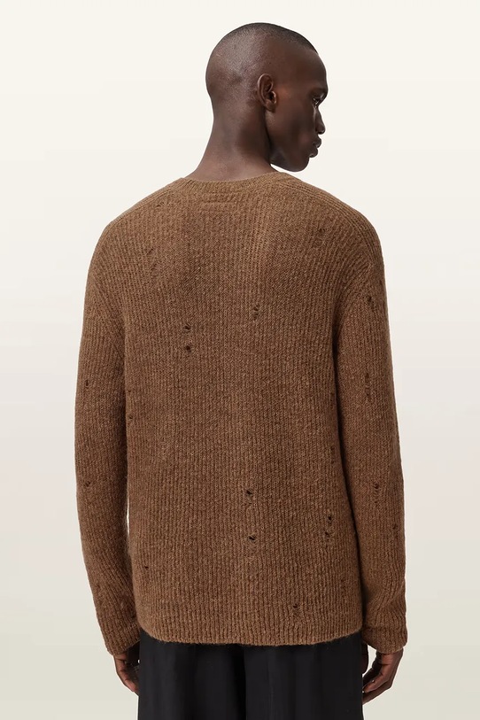 AllSaints sweter z dodatkiem wełny M028KD brązowy SS26