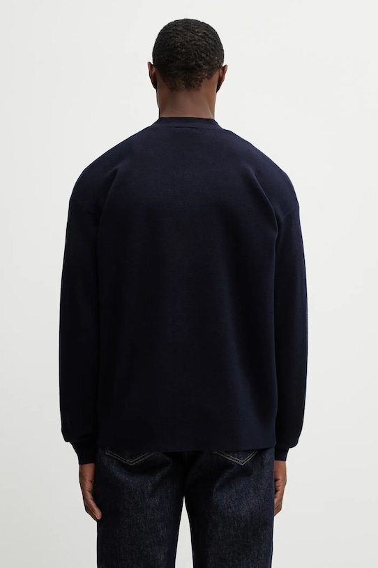 Odjeća Vuneni kardigan Drôle de Monsieur Le Cardigan Slogan Rose I.CA166.WO007.NY mornarsko plava