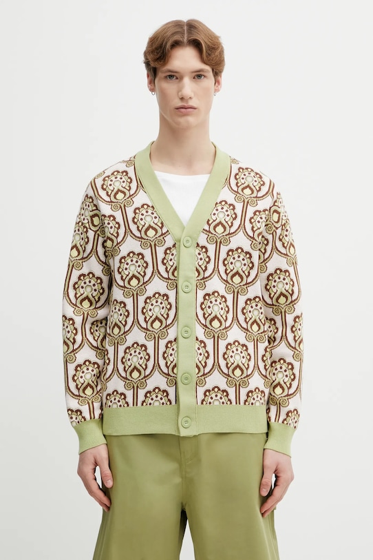 Drôle de Monsieur cotton cardigan Cardigan Tapisserie Florale medium thickness green J.CA175.CO147.LPI