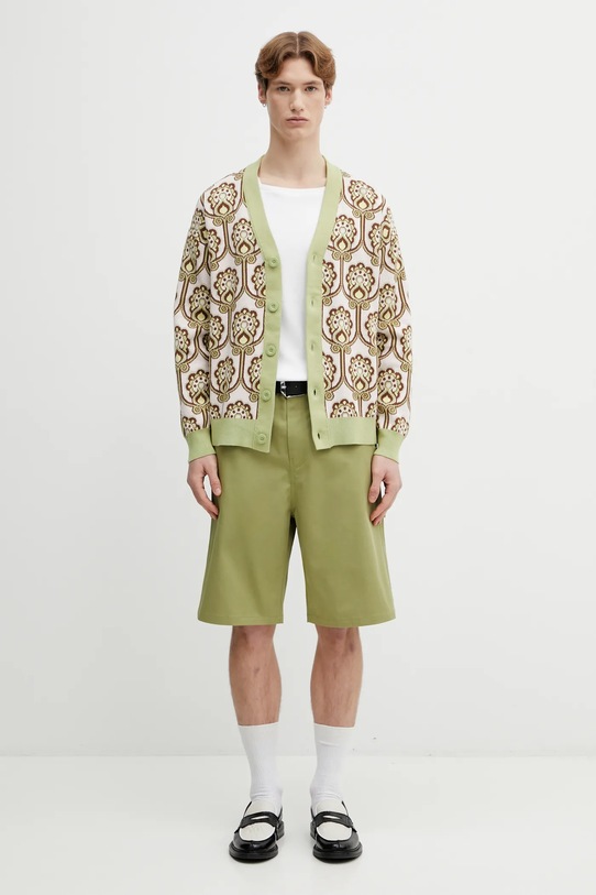 Drôle de Monsieur pamut kardigán Cardigan Tapisserie Florale J.CA175.CO147.LPI zöld