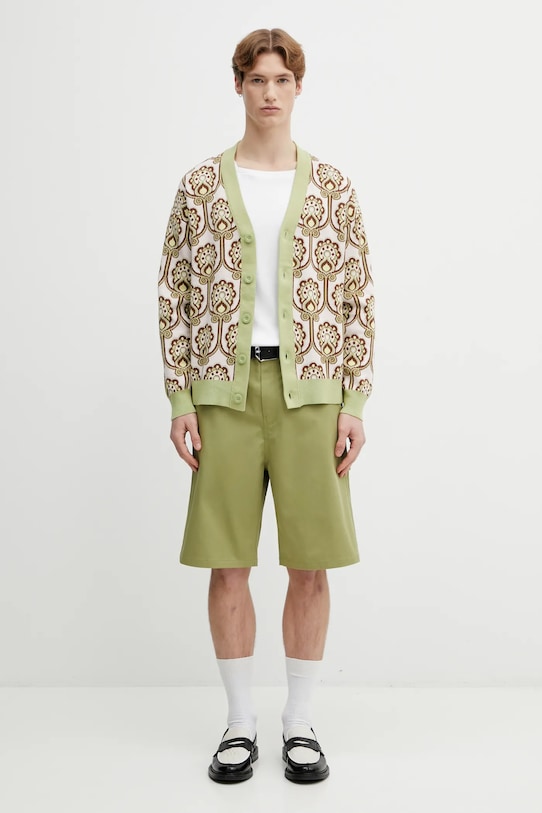 Drôle de Monsieur pamut kardigán Cardigan Tapisserie Florale J.CA175.CO147.LPI zöld