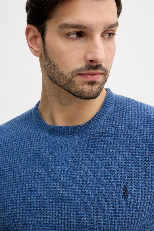 Polo Ralph Lauren sweter z dodatkiem wełny niebieski 710P04307