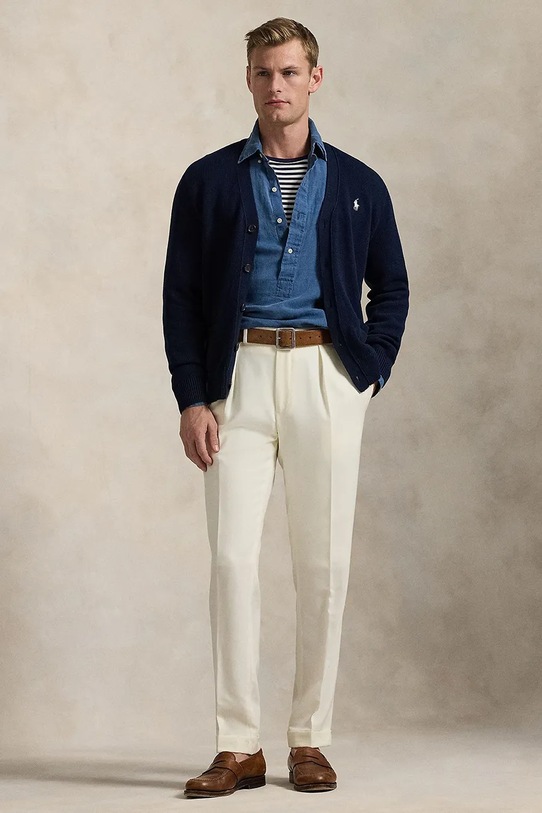 Odzież Polo Ralph Lauren kardigan bawełniany 710961170 granatowy