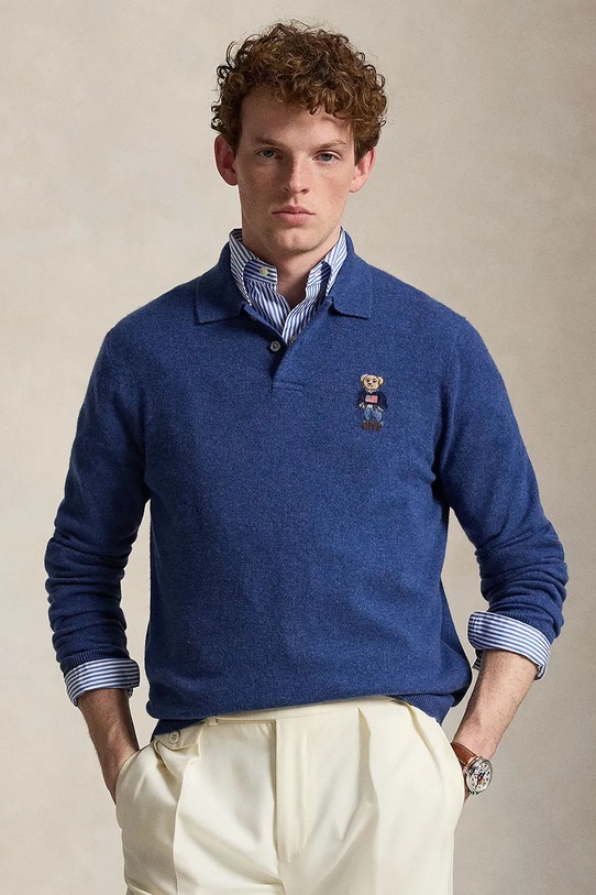 Polo Ralph Lauren pulover de cașmir grosime medie bleumarin 710P04281