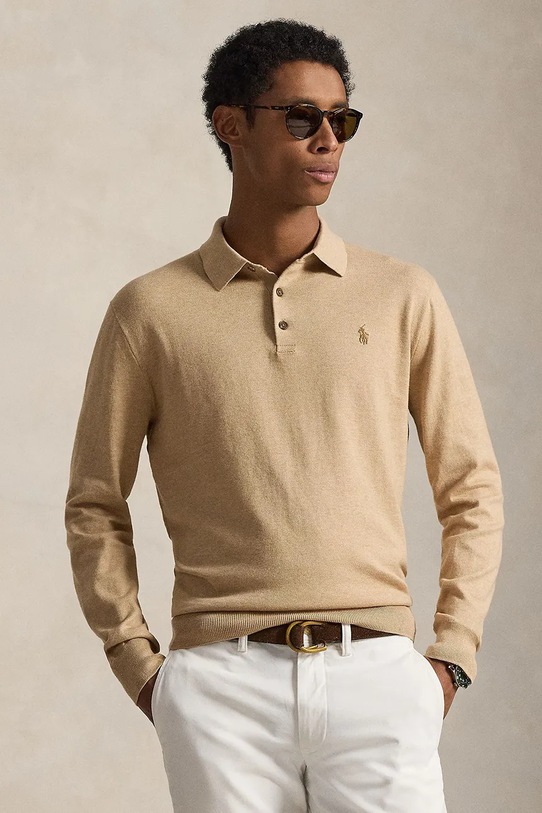 Bavlnený sveter Polo Ralph Lauren bavlna biela 710P04446