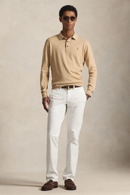 Odzież Polo Ralph Lauren sweter bawełniany 710P04446 biały