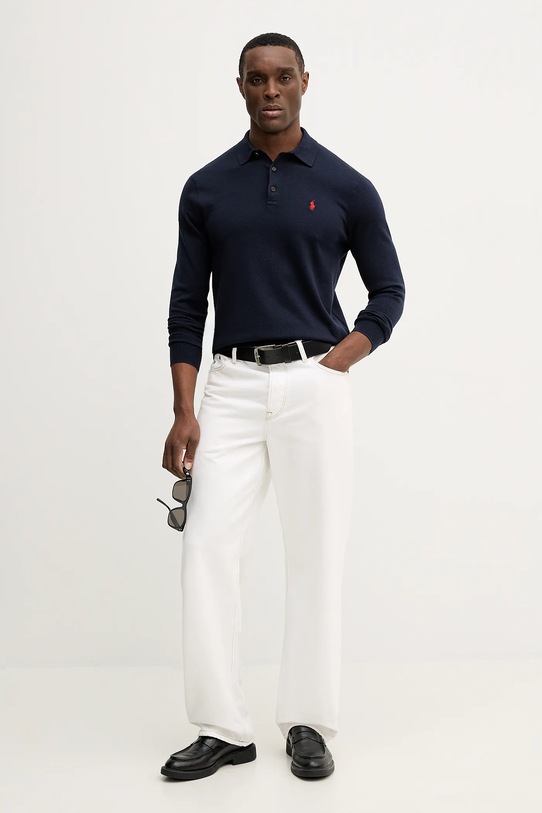 Polo Ralph Lauren sweter bawełniany 710P04446 granatowy SS26