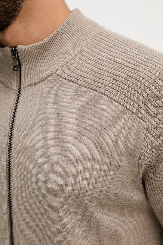 Armani Exchange kardigan z dodatkiem wełny XM001975.AF10348 brązowy