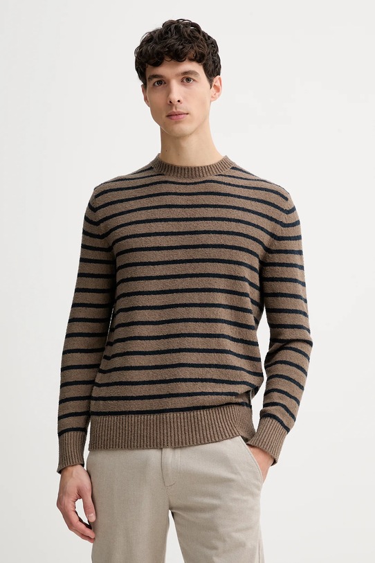 Marc O'Polo sweter okrągły brązowy 620500860158