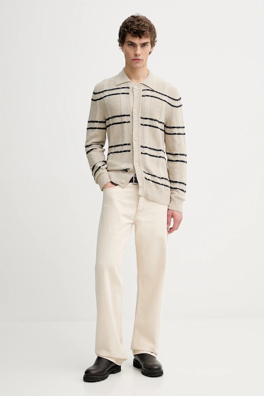 Marc O'Polo kardigan 620501761096 beżowy SS26