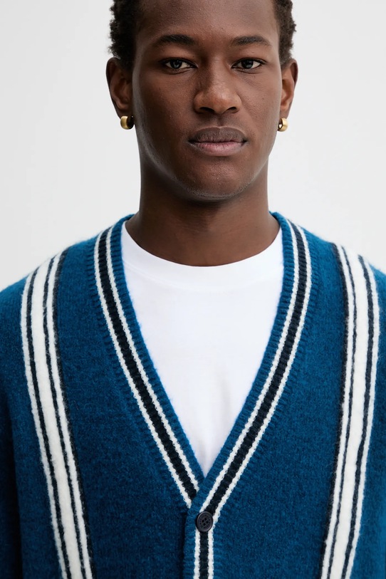 Marc O'Polo kardigan z dodatkiem wełny granatowy 5000008243