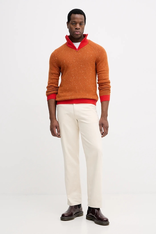 United Colors of Benetton sweter z dodatkiem wełny x Stranger Things 1WPNK2020 pomarańczowy SS26