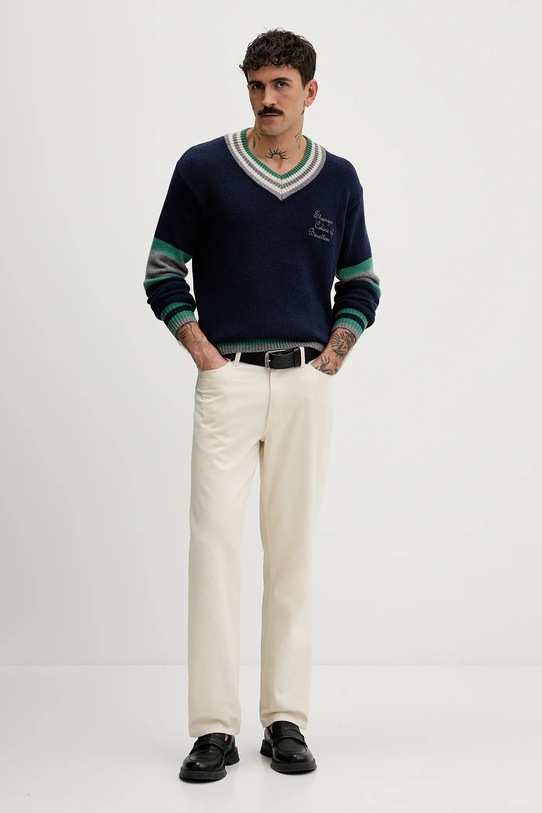 United Colors of Benetton sweter z dodatkiem wełny x Stranger Things 1XDGK401F granatowy SS26