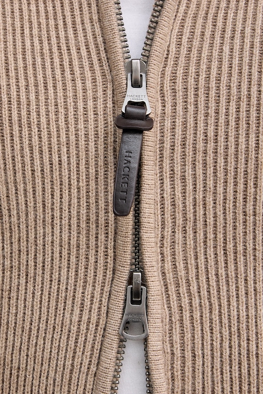 Hackett London kardigan z dodatkiem wełny HM7000110 beżowy