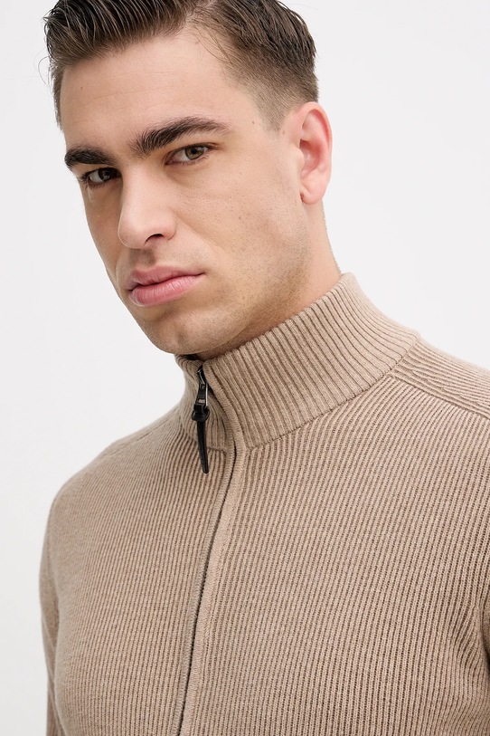 Hackett London kardigan z dodatkiem wełny brązowy HM7000110